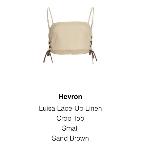 Hevron Luisa Lace-Up Linen Crop Top NWT - Picture 7 of 7
